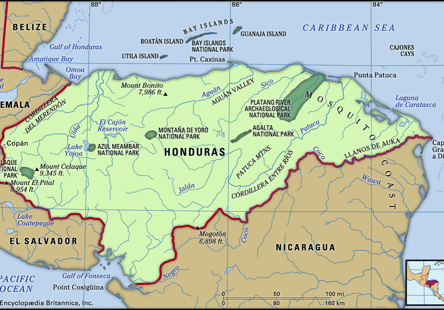 Honduras-map-features-locator